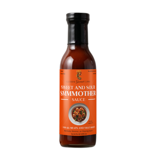 Bottle of Sweet and Sour Smmother Sauce on a white background